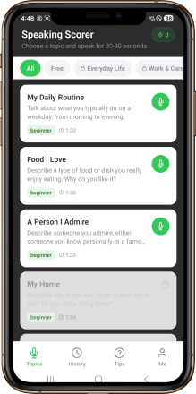 Speaking Scorer screenshot